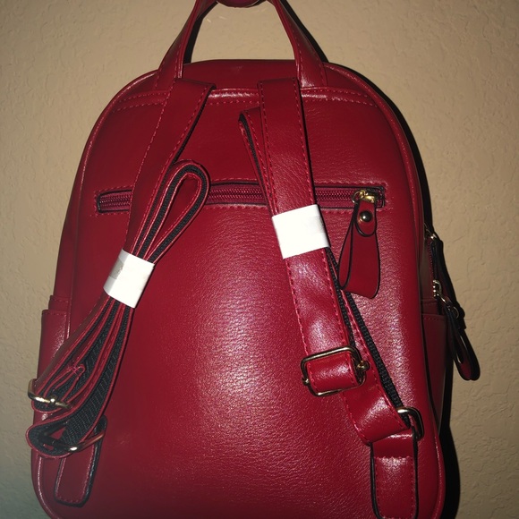 Brand New Red & Gold studded Backpack - Picture 2 of 8